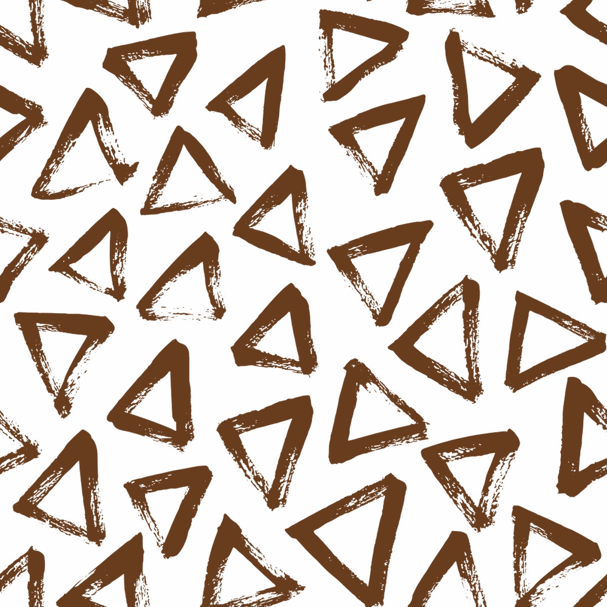 Hand Drawn Triangles Fabric - Chocolate