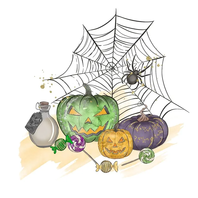 Halloween Candy Elements #3 Fabric Panel