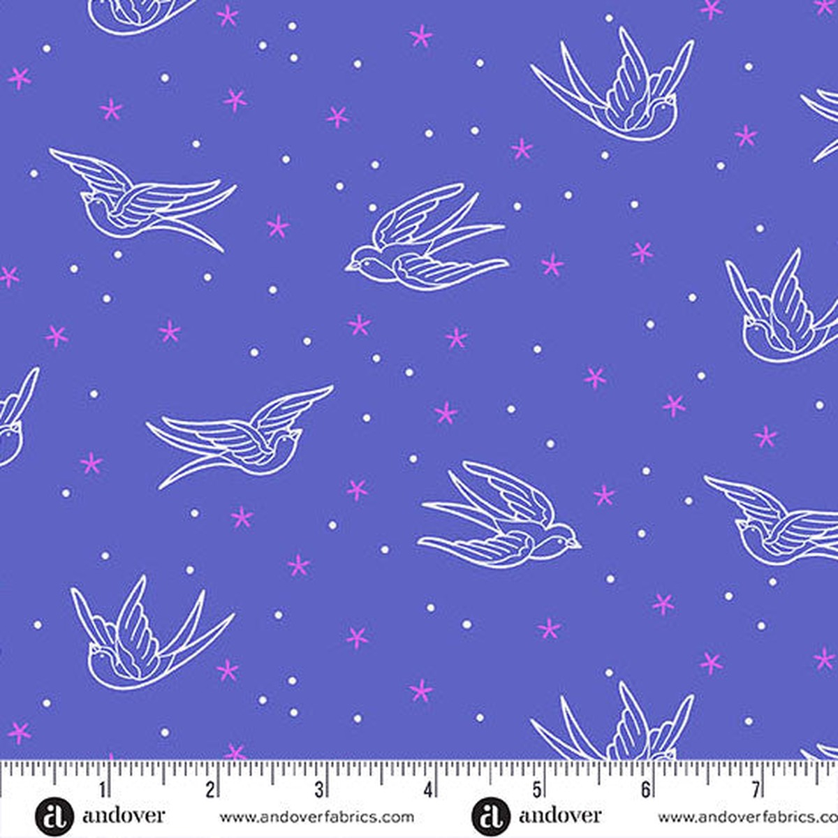 Libs Elliott Glaze Perfect Day Swallows Blue 108" Cotton Wideback Fabric per yard