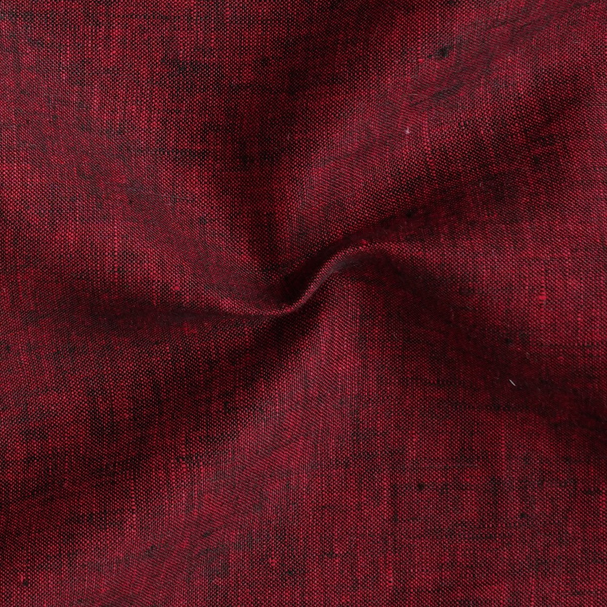 (Width 60 Inches) 100% Pure Premium Linen Black With Maroon Fabric