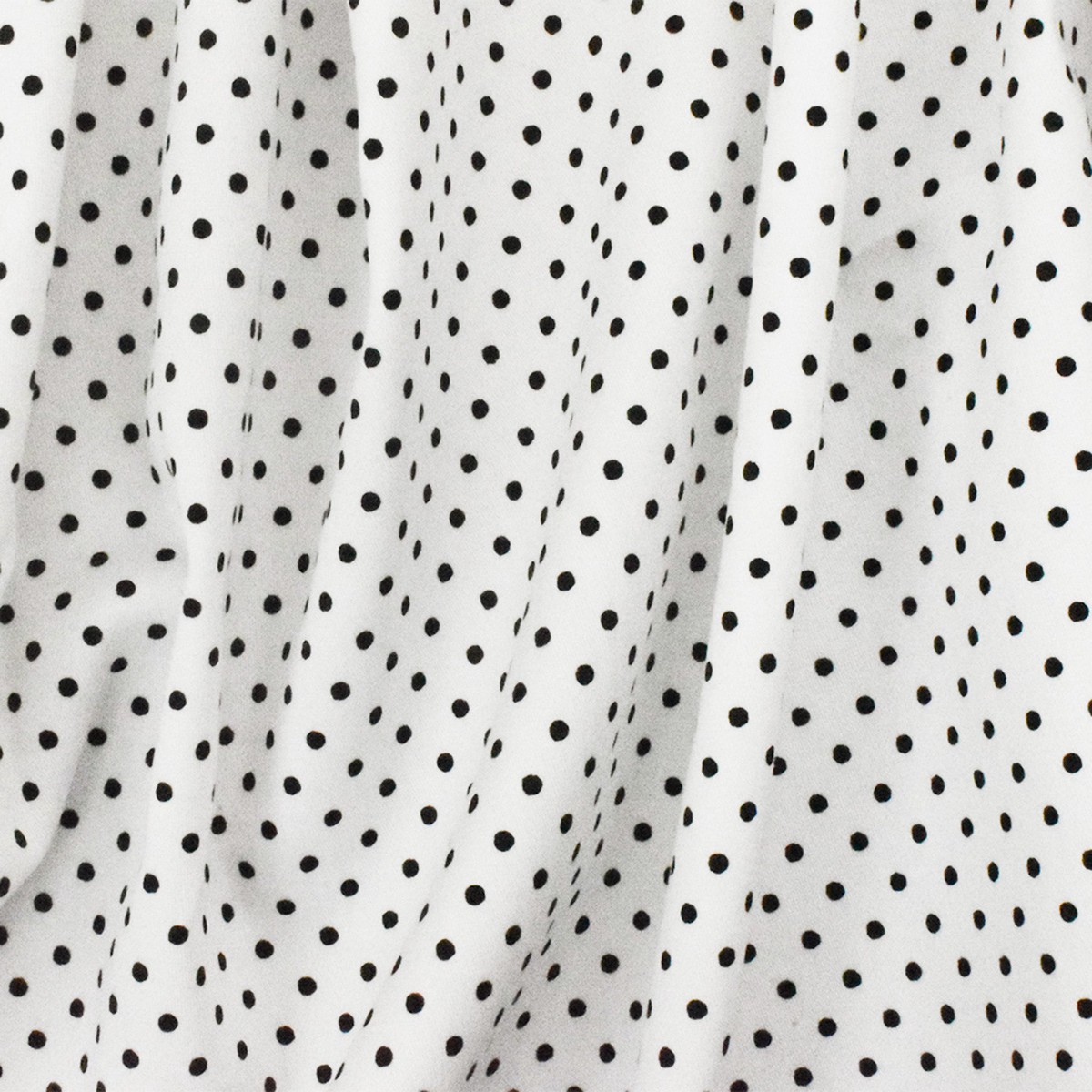 8 YD PC-Black-White Dot Printed Stretch Cotton Spandex Twill Sateen Fabric