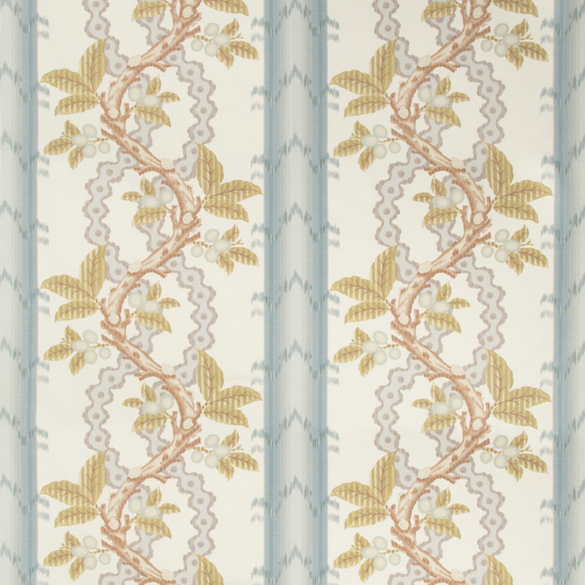Josselin Cotton And Linen Print - Slate/Grey