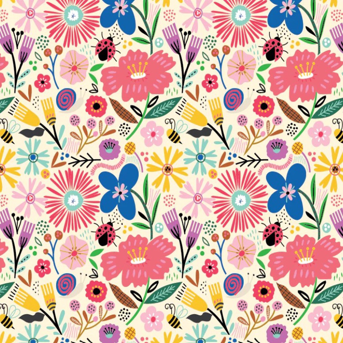 Poppie Cotton - Hey Love Bug - Blooming Natural BG25139
