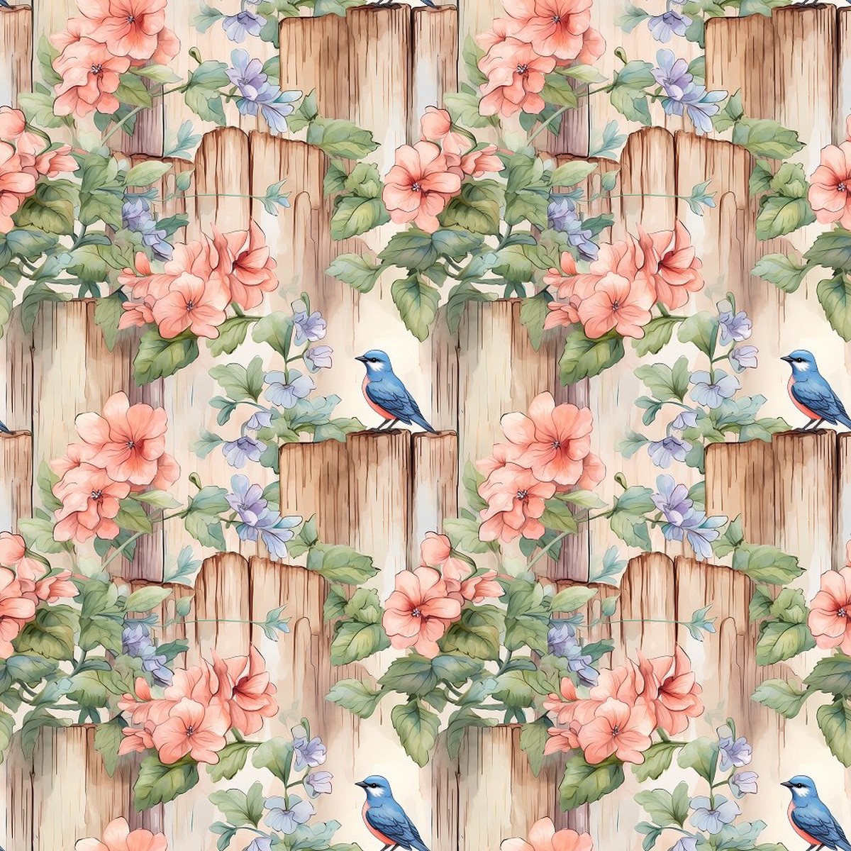 Birds in the Garden Pattern 6 Fabric