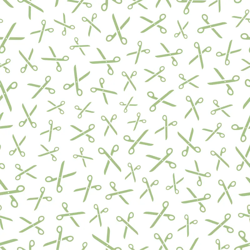 Scissors Fabric - Pistachio Green