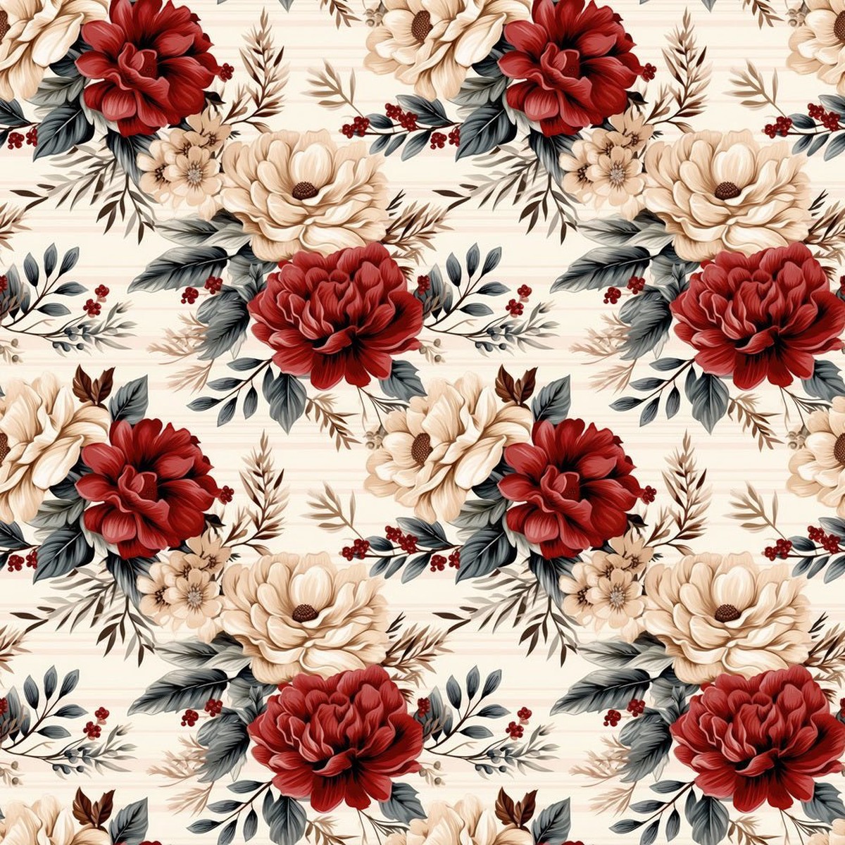 Holiday Elegant Flower Fabric