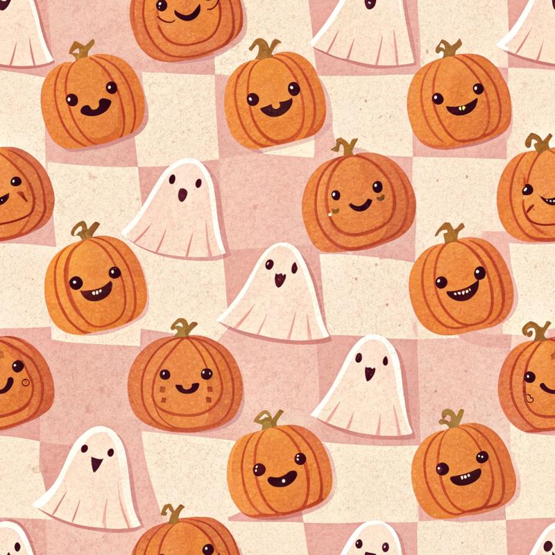 Retro Halloween Pattern 1 Quilting Cotton Fabric