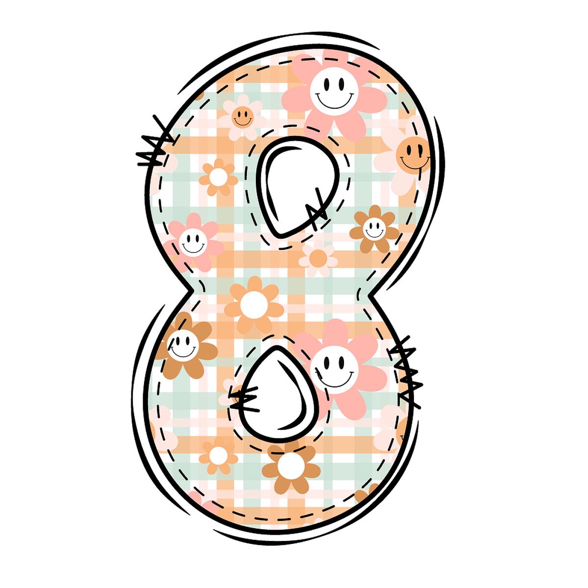 Groovy Doodle Number 8 Fabric Panel