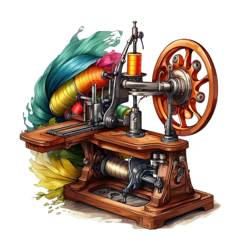 Elegant Sewing Machine #4 Fabric Panel
