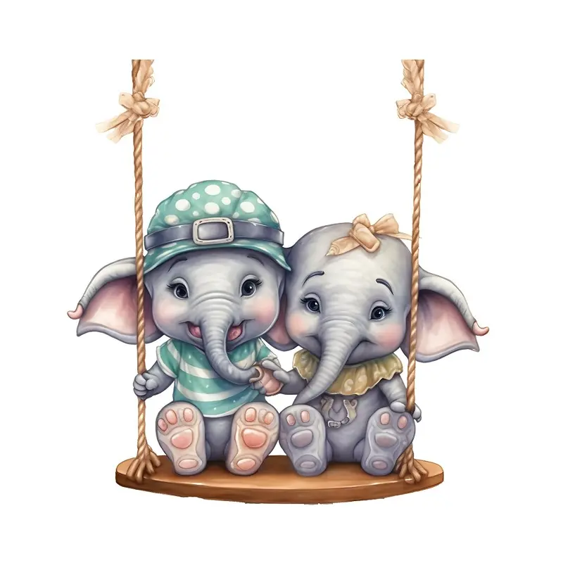 Coupled Baby Animals #1 Fabric Panel