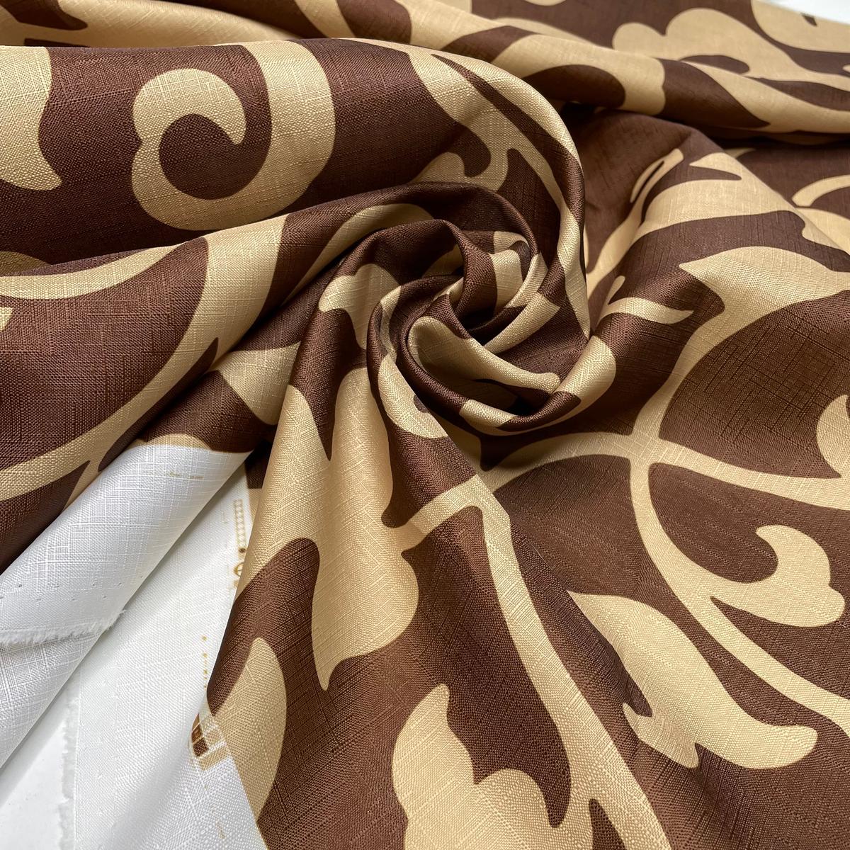 Peanut Butter Chocolate Snacks - Water Resistant Polyester Blend Woven - Brown/Beige Damask - Bundles