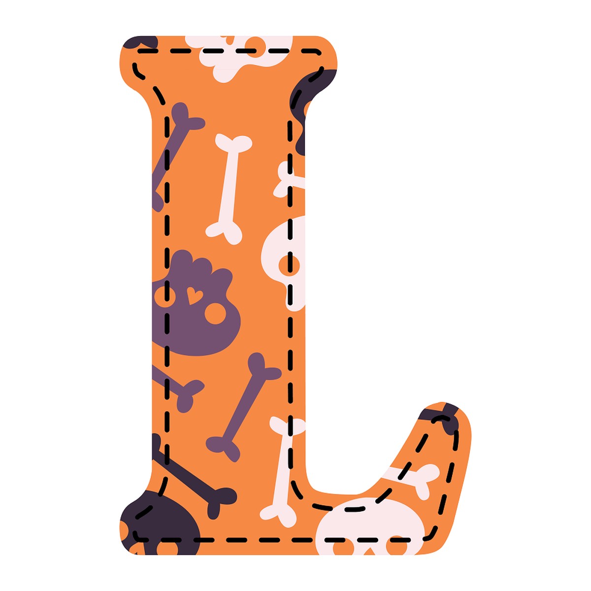 Spooky Letter L Fabric Panel