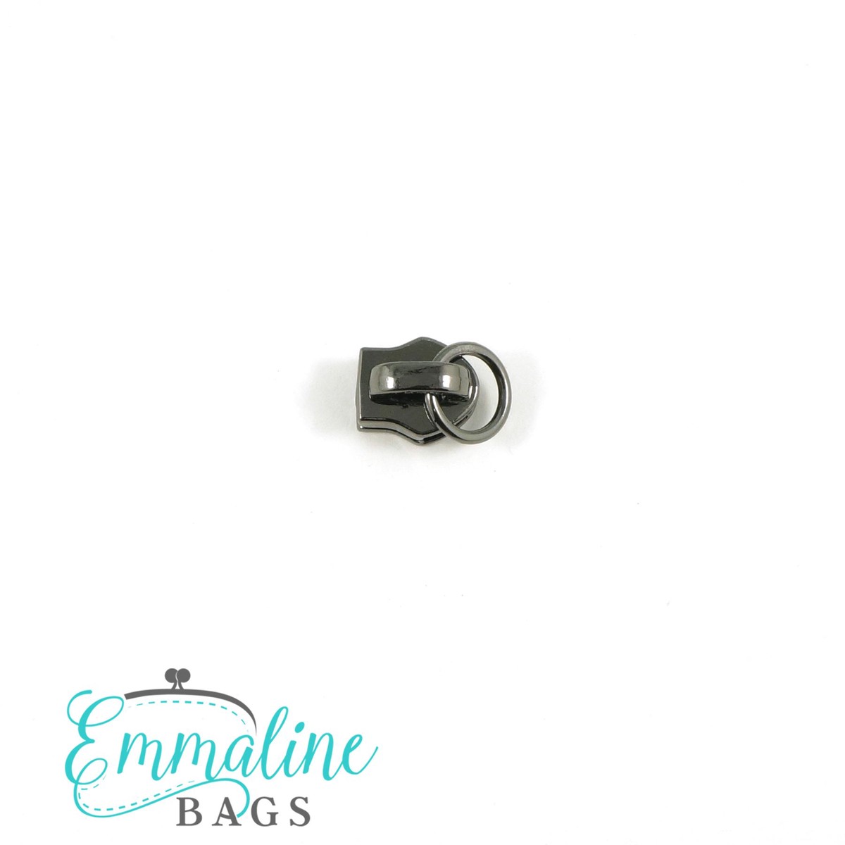 Emmaline #3 Zipper Pull - Slider with Attachment Ring Gunmetal