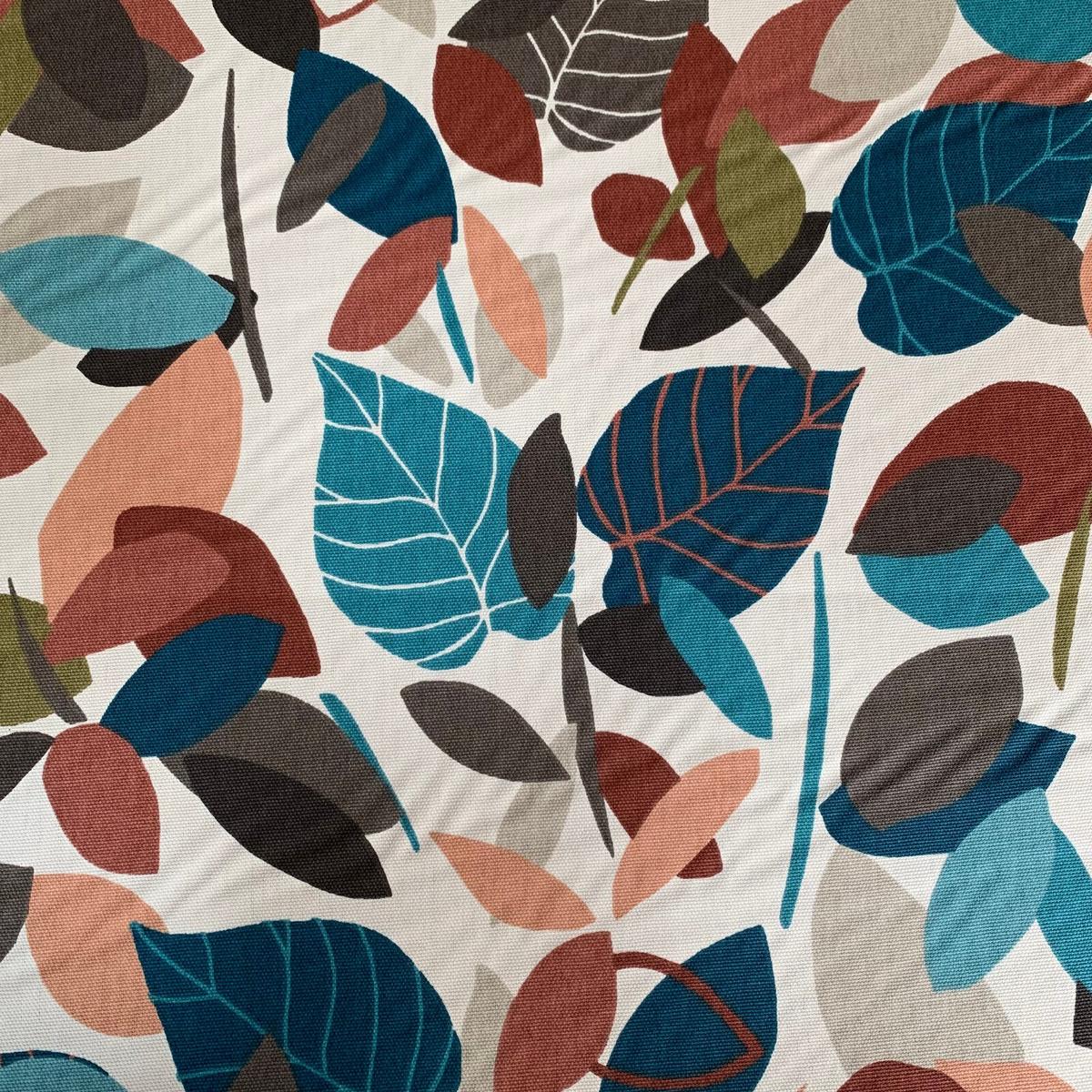 1.9 Metres iLiv Botaniska Teal Woven Cotton Fabric Cushion Curtain Upholstery