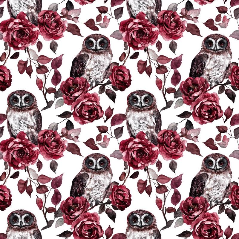 Burgundy in October Pattern 4 Quilting Cotton Fabric