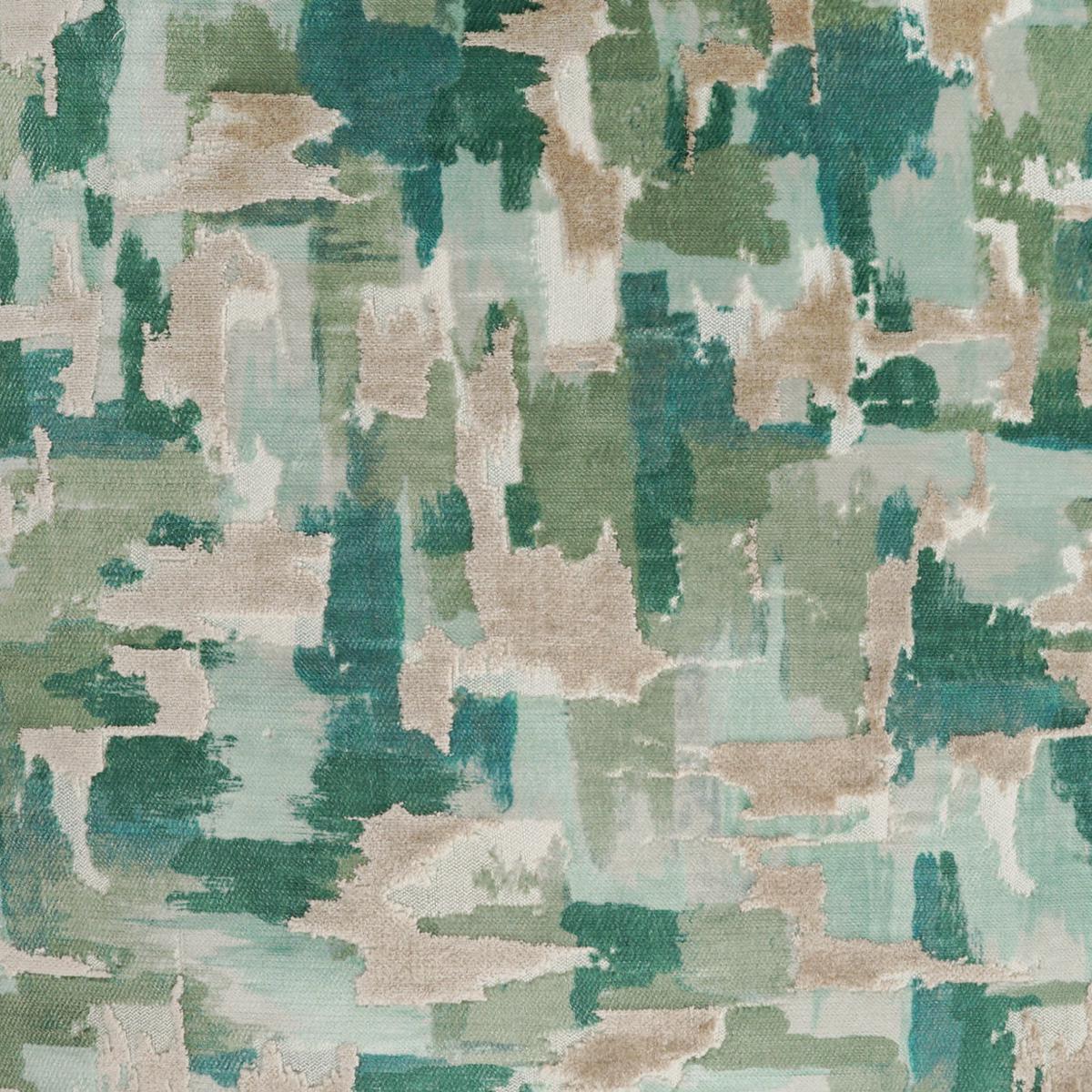 D.V. KAP HOME 4060-YARD Pissarro Fabric Abstract, Transitional Green, Turquoise,Teal - Pissarro
