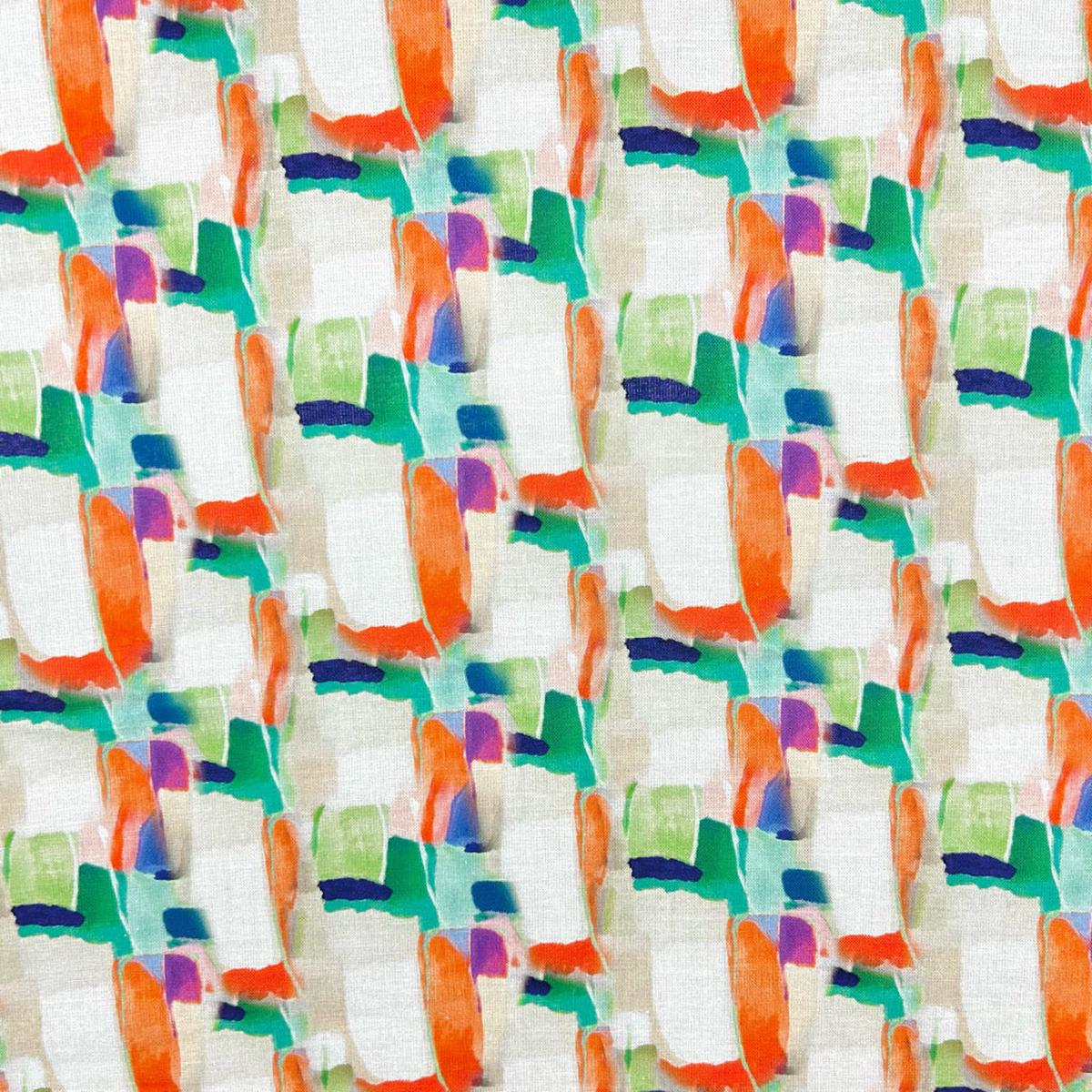 Pastel Waves Cotton Linen Blend Fabric