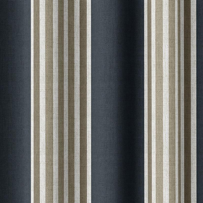 'Horizon Sea' Fabric by the Metre (Navy Blue/ Brown)