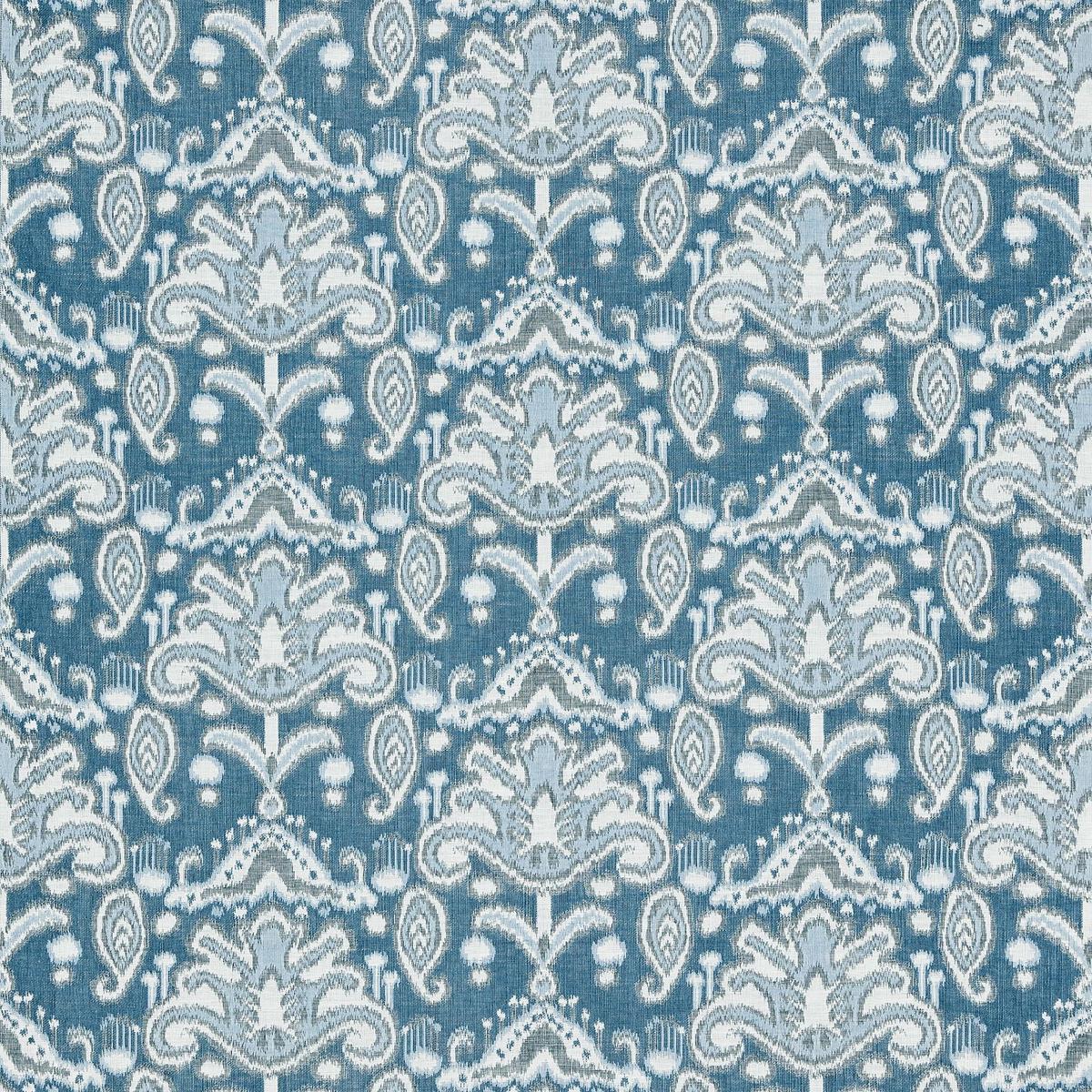 SCALAMANDRE KANDIRA IKAT FABRIC MARINE - GW 000427210 NEW SKU # GW272100004
