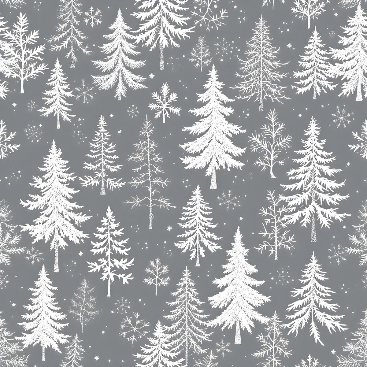 Frosty Winter Trees Pattern 9 Quilting Cotton Fabric