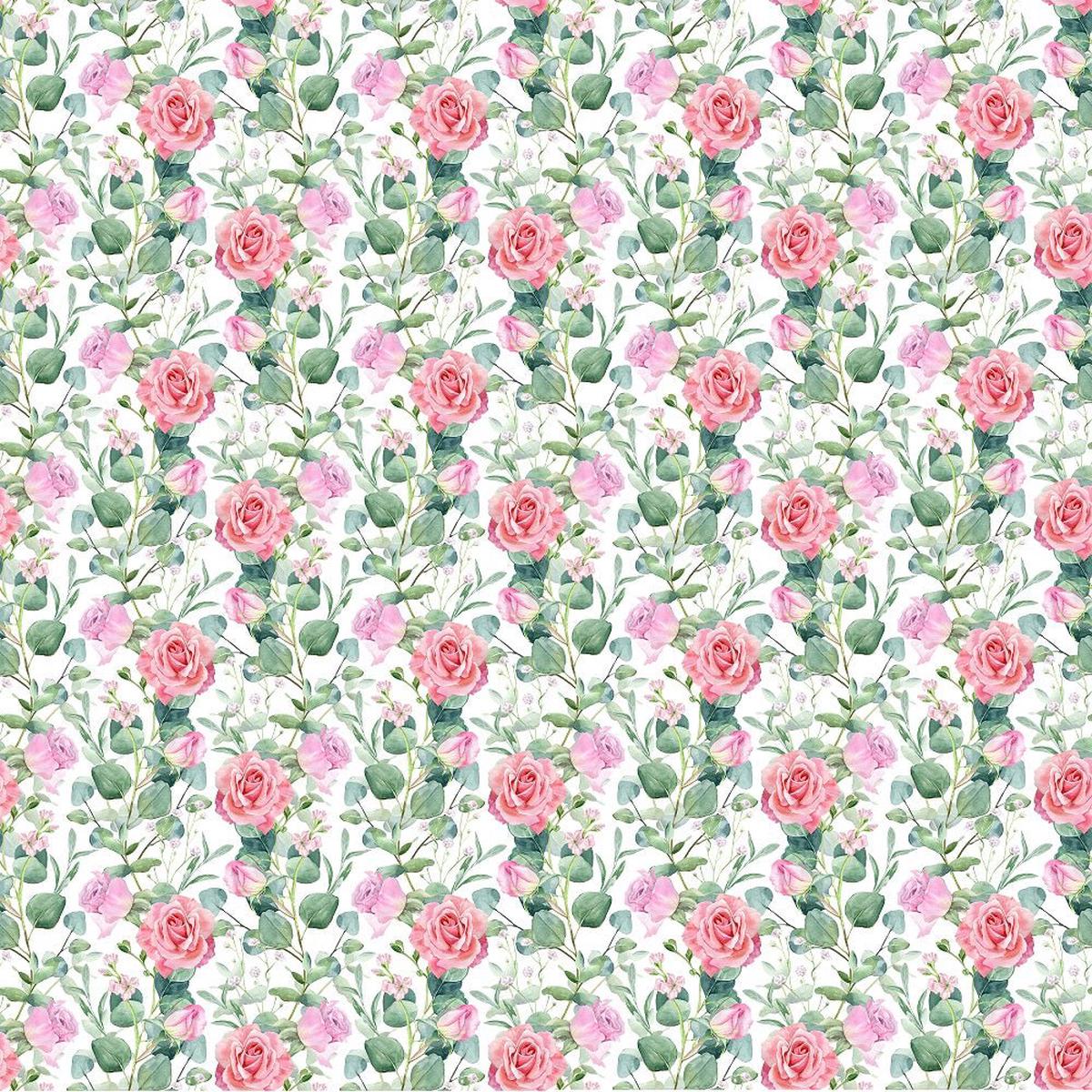 Hand-painted Watercolor Roses #2 Fabric