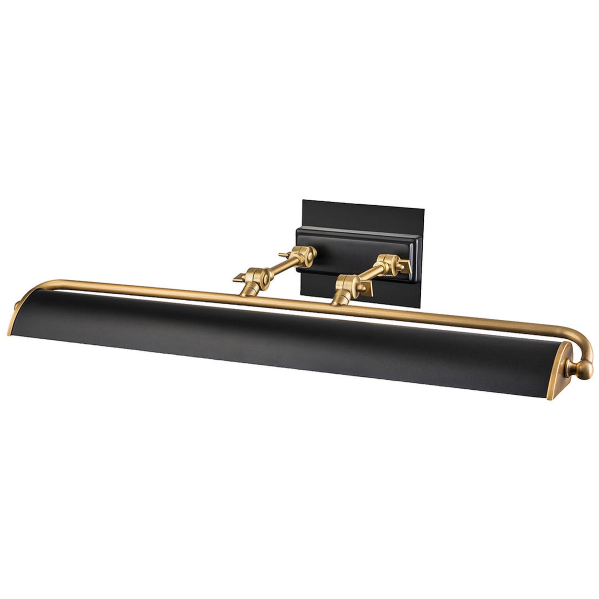 Lucas + McKearn Winchfield Large Picture Light in Aged Brass and Matte Black