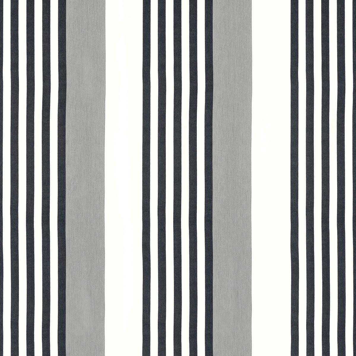Riviera Stripe Sterling and Charcoal Fabric
