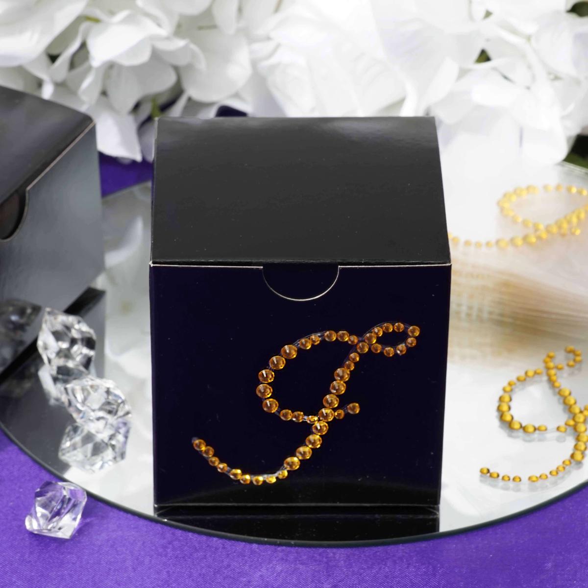 12 Pack Gold Rhinestone Monogram Letter "J" Jewel Sticker Self Adhesive DIY Diamond Decor 1.5"
