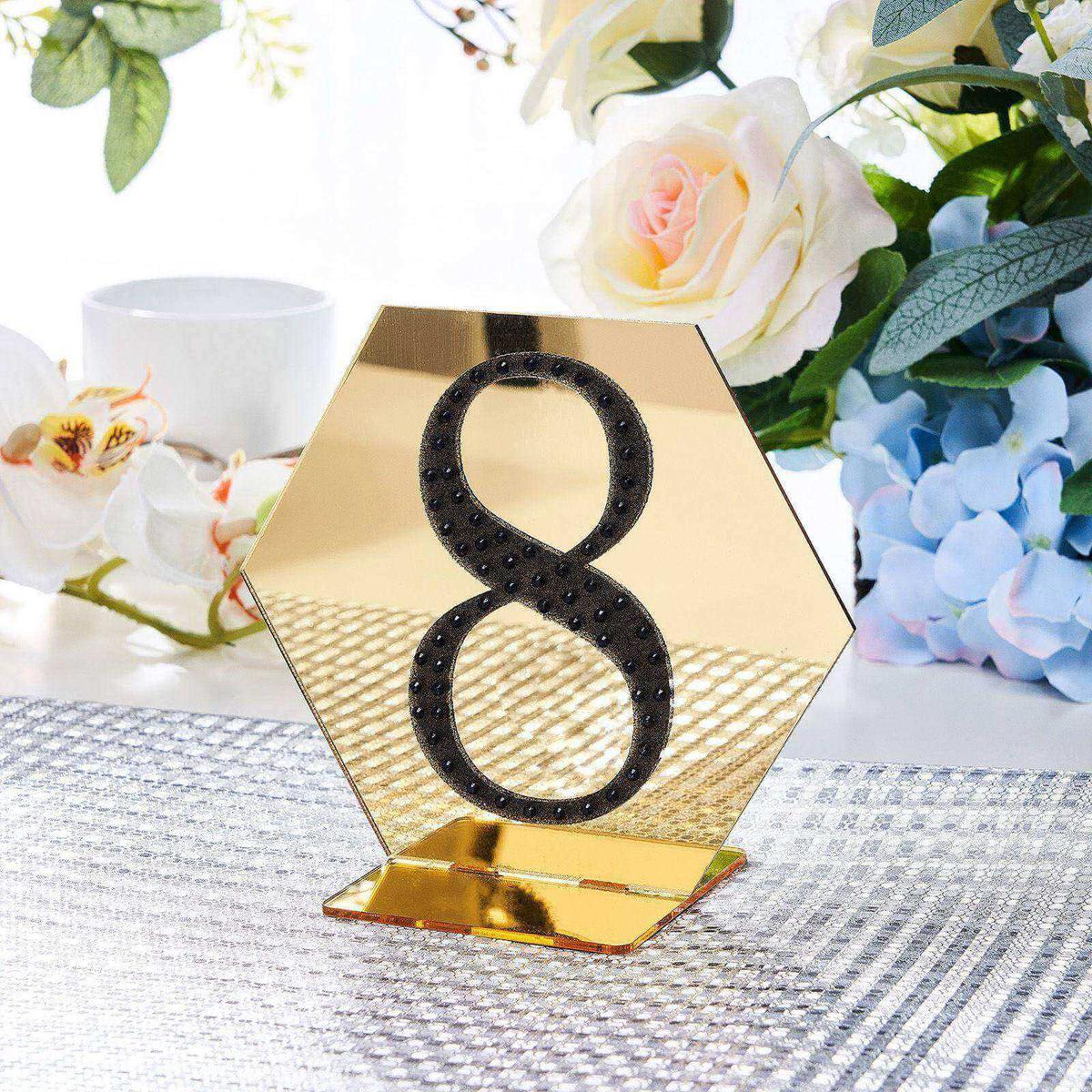 Decorative Rhinestone Number "8" Stickers 4", Black Glitter Adhesive Craft Numbers - DIY Sparkle Embellishments