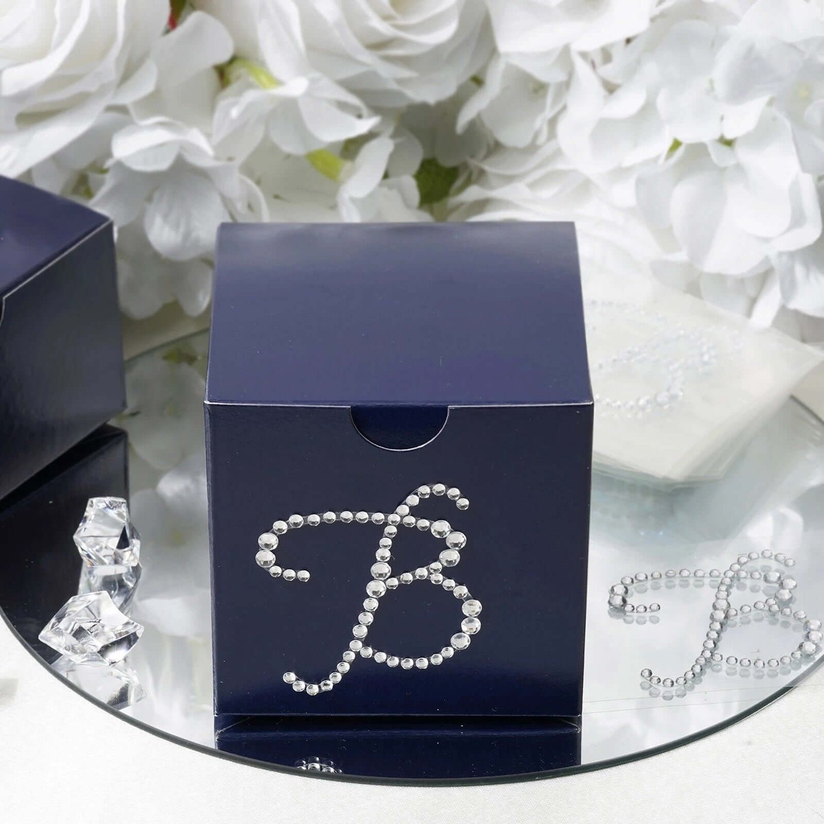 12 Pack Clear Rhinestone Monogram Letter "B" Jewel Sticker Self Adhesive DIY Diamond Decor 1.5"