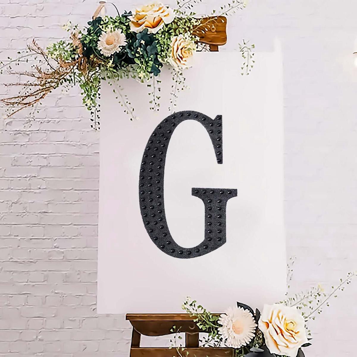 Decorative Rhinestone Alphabet 8221G8221 Letter Stickers Glitter Adhesive Craft Letters Black DIY Sparkle Embellishments 88221
