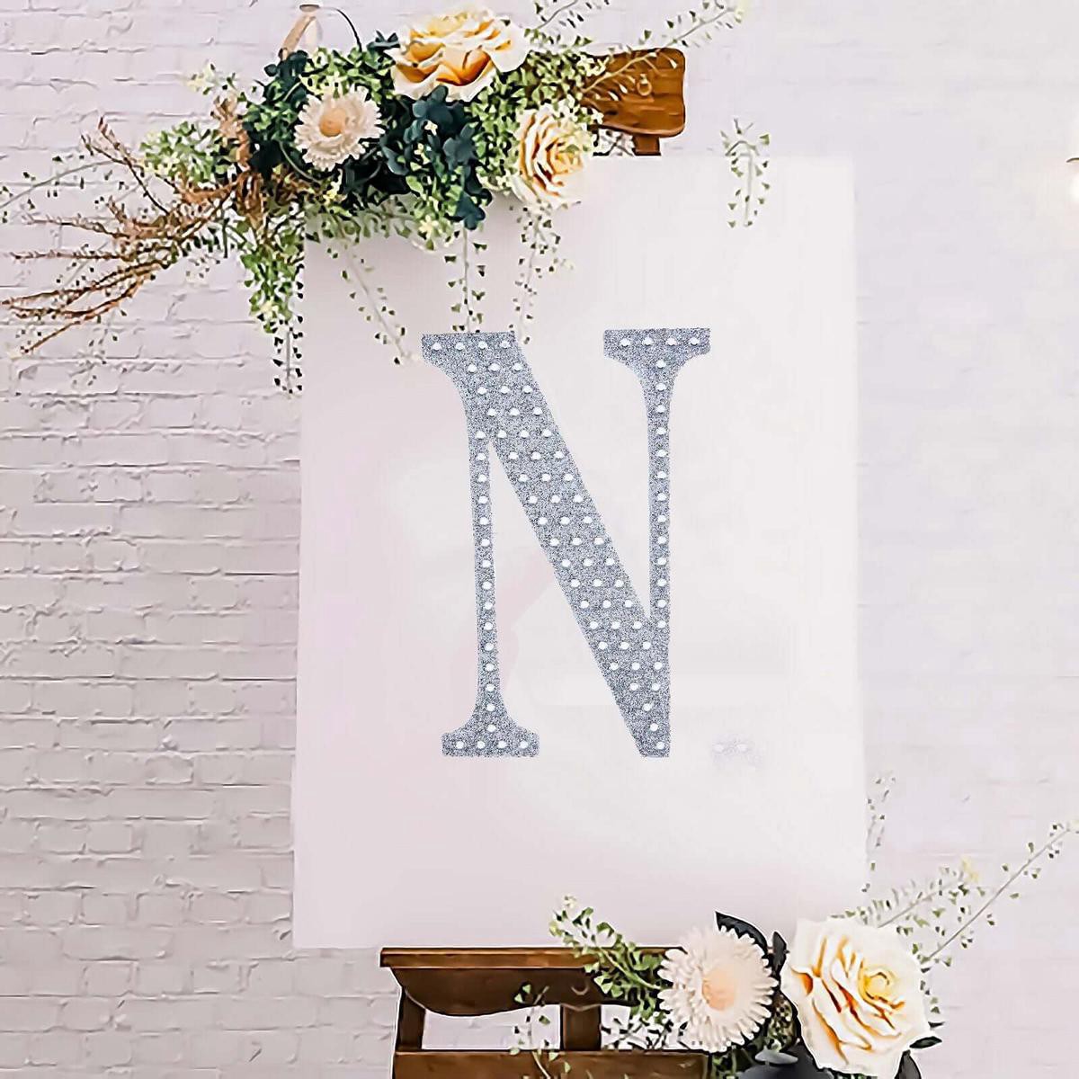 Decorative Rhinestone Alphabet 8221N8221 Letter Stickers 88221 Silver Glitter Adhesive Craft Letters 8211 DIY Sparkle Embellishments
