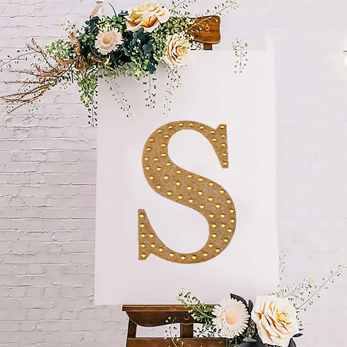 Decorative Rhinestone Alphabet 8221S8221 Letter Stickers 88221 Gold Glitter Adhesive Craft Letters 8211 DIY Sparkle Embellishments