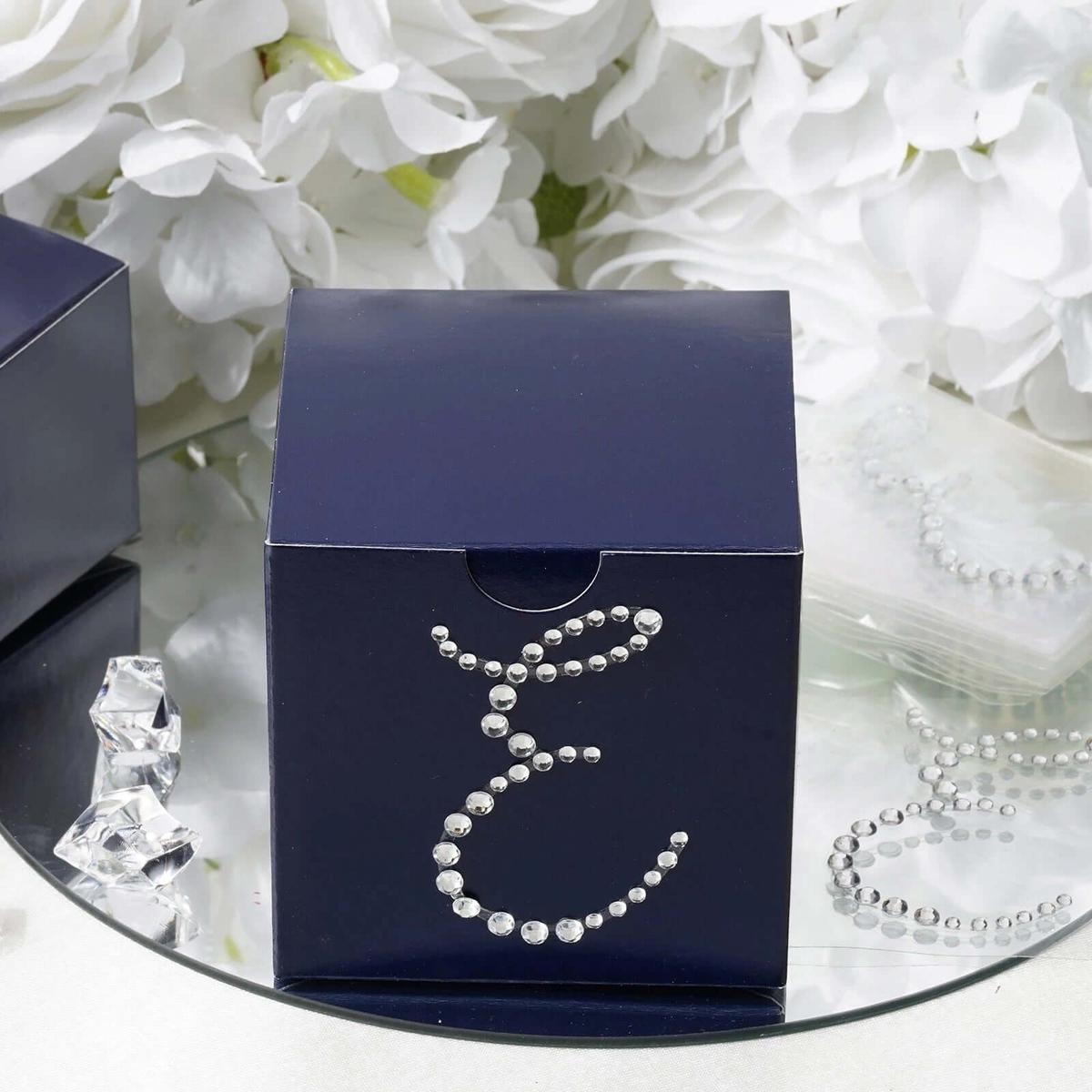 12 Pack Clear Rhinestone Monogram Letter "E" Jewel Sticker Self Adhesive DIY Diamond Decor 1.5"