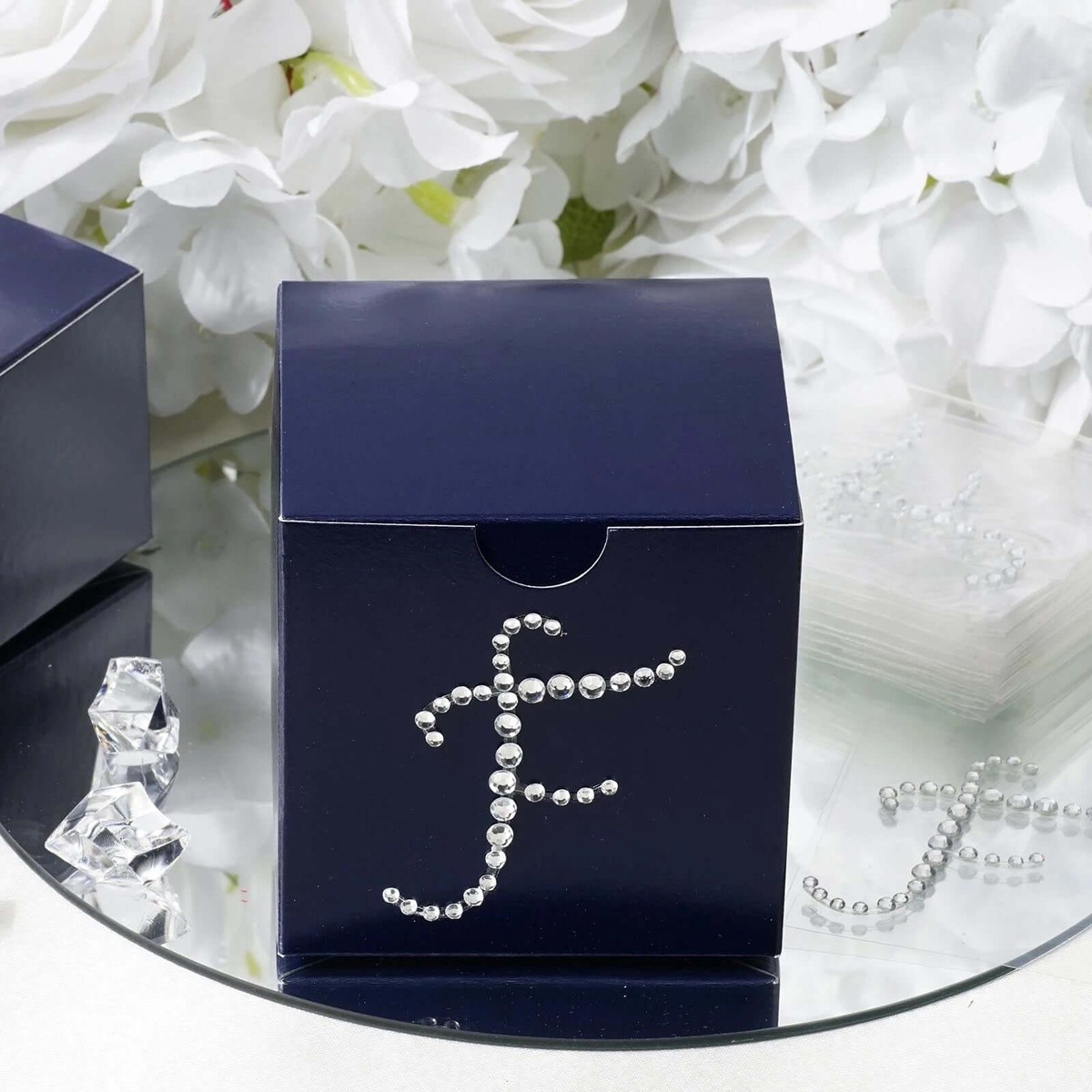 12 Pack Clear Rhinestone Monogram Letter "F" Jewel Sticker Self Adhesive DIY Diamond Decor 1.5"