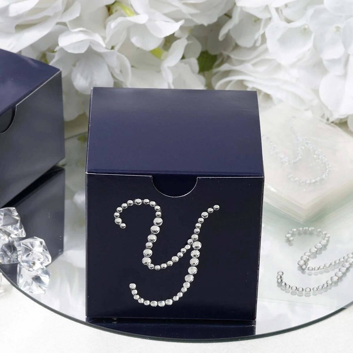 12 Pack Clear Rhinestone Monogram Letter 8221Y8221 Jewel Sticker Self Adhesive DIY Diamond Decor 158221