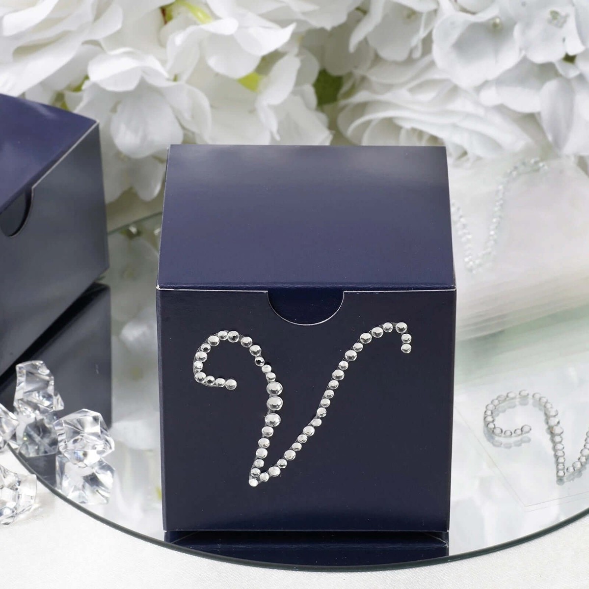 12 Pack Clear Rhinestone Monogram Letter "V" Jewel Sticker Self Adhesive DIY Diamond Decor 1.5"