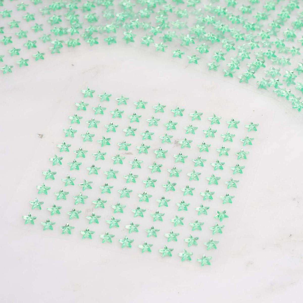 600 Pcs Apple Green Star Shape Stick-On Diamond Rhinestone Stickers DIY Self Adhesive Craft Gems