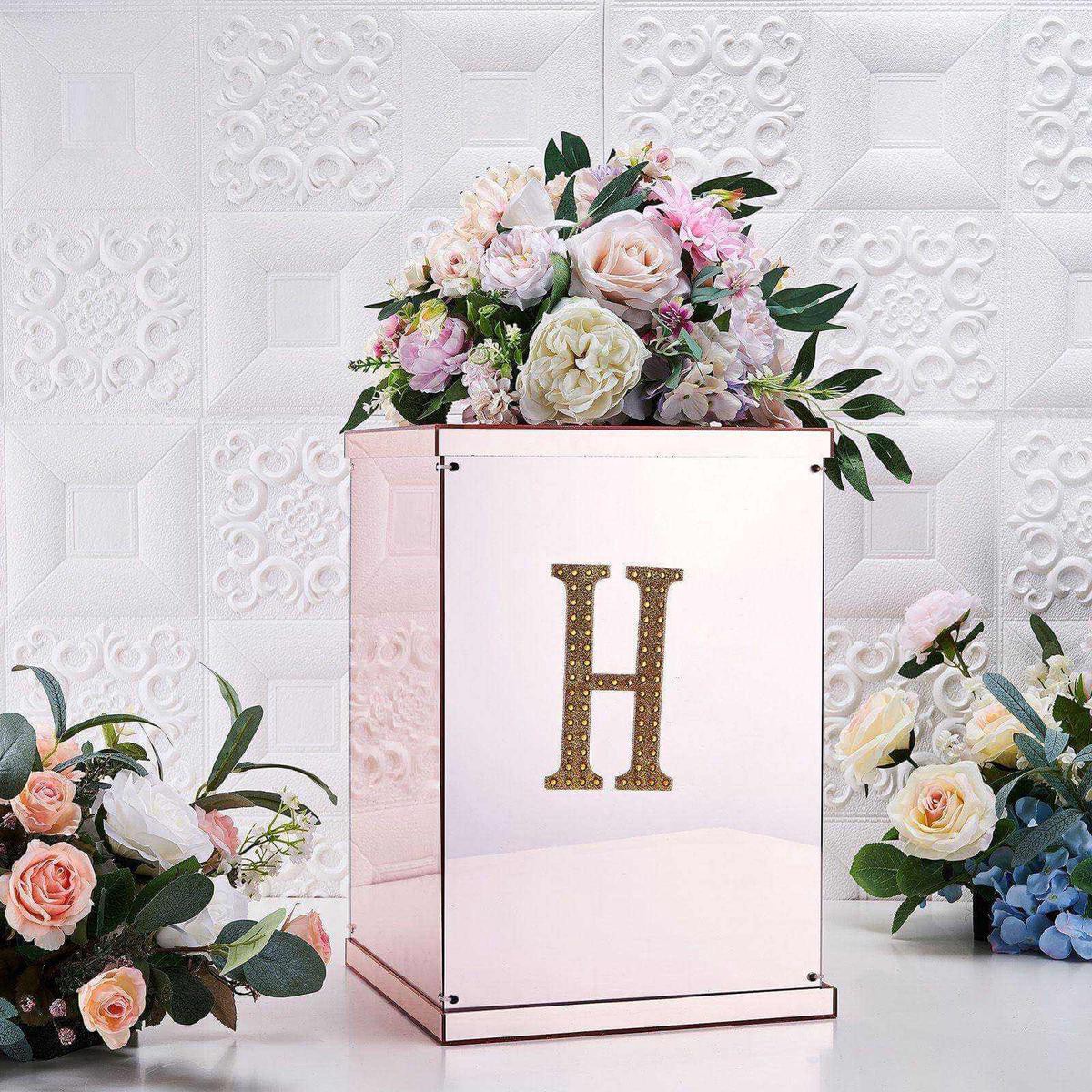 Decorative Rhinestone Alphabet 8221H8221 Letter Stickers 68221 Gold Glitter Adhesive Craft Letters 8211 DIY Sparkle Embellishments