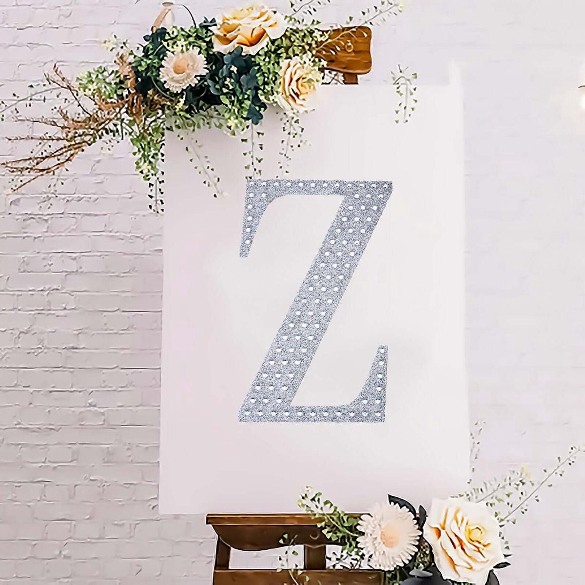 Decorative Rhinestone Alphabet 8221Z8221 Letter Stickers 88221 Silver Glitter Adhesive Craft Letters 8211 DIY Sparkle Embellishments
