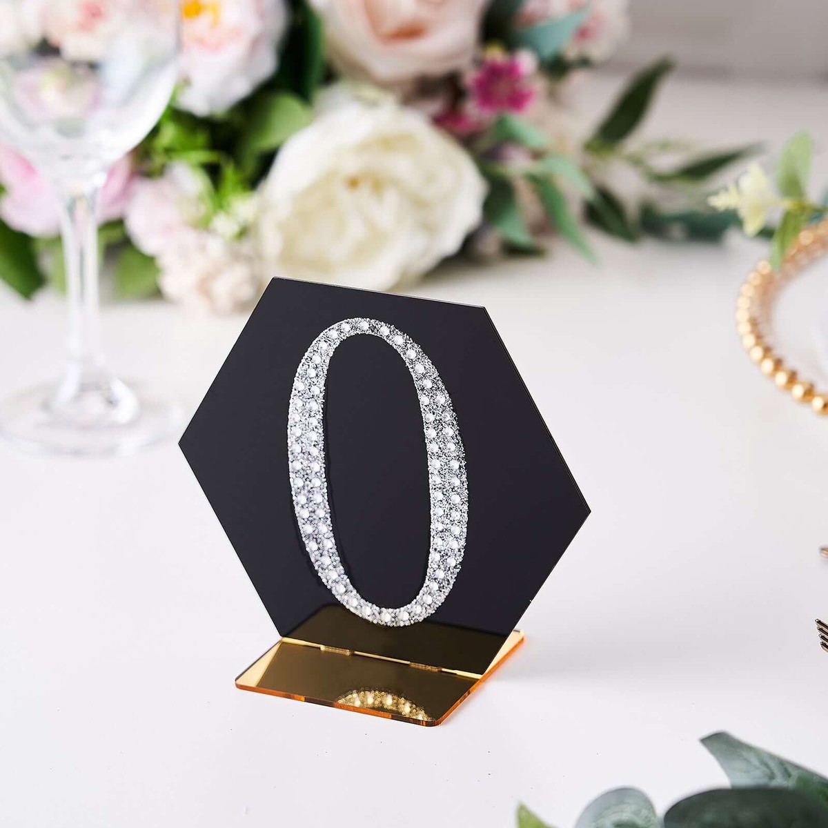Decorative Rhinestone Number "0" Stickers 4", Silver Glitter Adhesive Craft Numbers - DIY Sparkle Embellishments