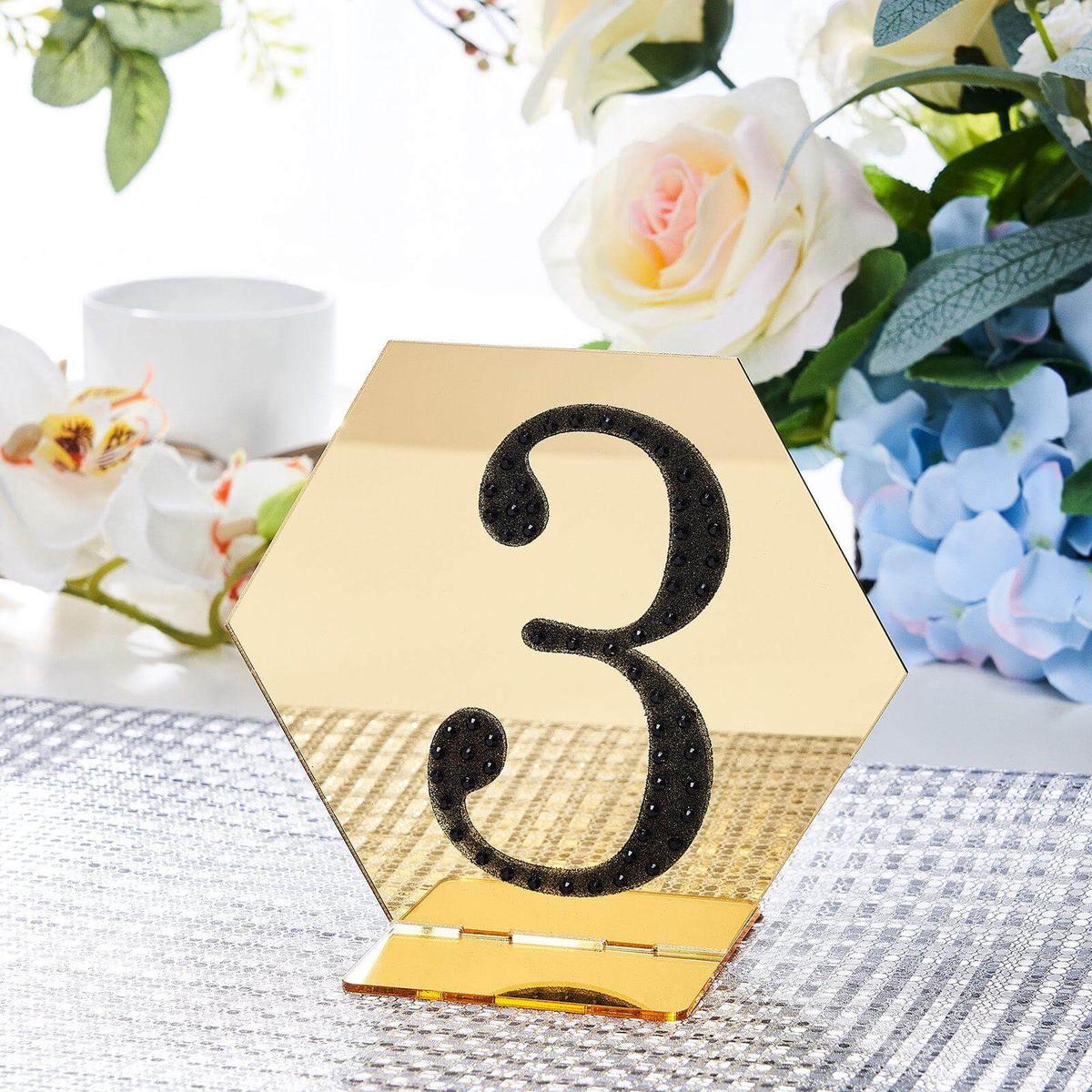Decorative Rhinestone Number "3" Stickers 4", Black Glitter Adhesive Craft Numbers - DIY Sparkle Embellishments