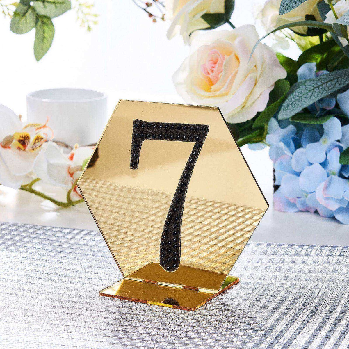 Decorative Rhinestone Number "7" Stickers 4", Black Glitter Adhesive Craft Numbers - DIY Sparkle Embellishments