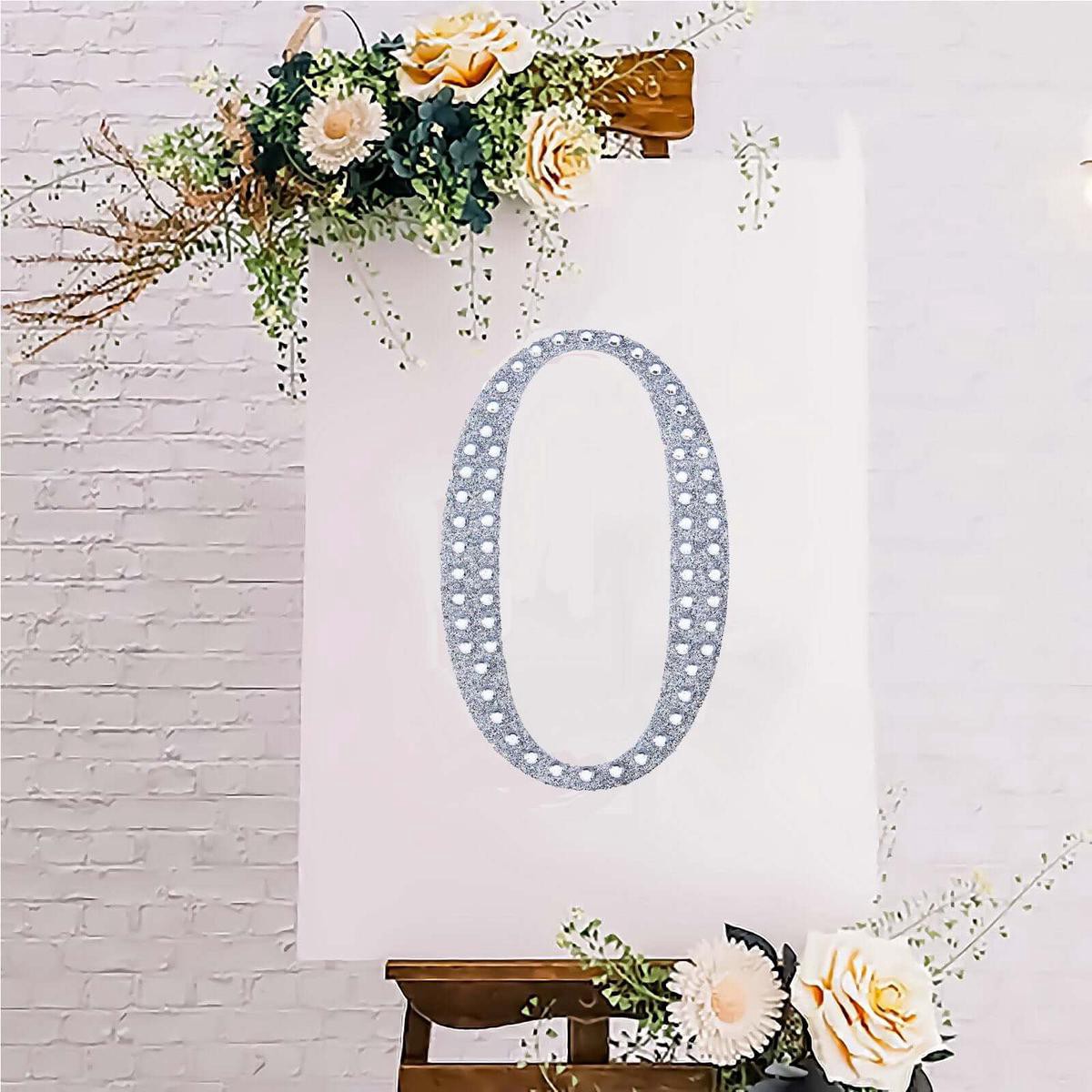 Decorative Rhinestone Number 822108221 Stickers 88221 Silver Glitter Adhesive Craft Numbers 8211 DIY Sparkle Embellishments