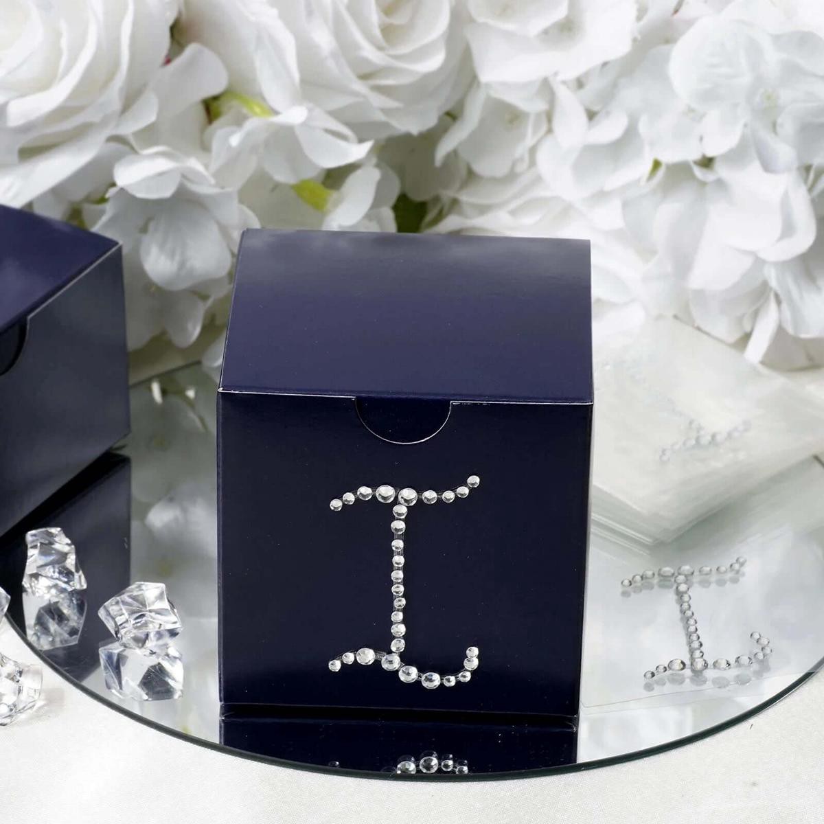 12 Pack Clear Rhinestone Monogram Letter 8221I8221 Jewel Sticker Self Adhesive DIY Diamond Decor 158221
