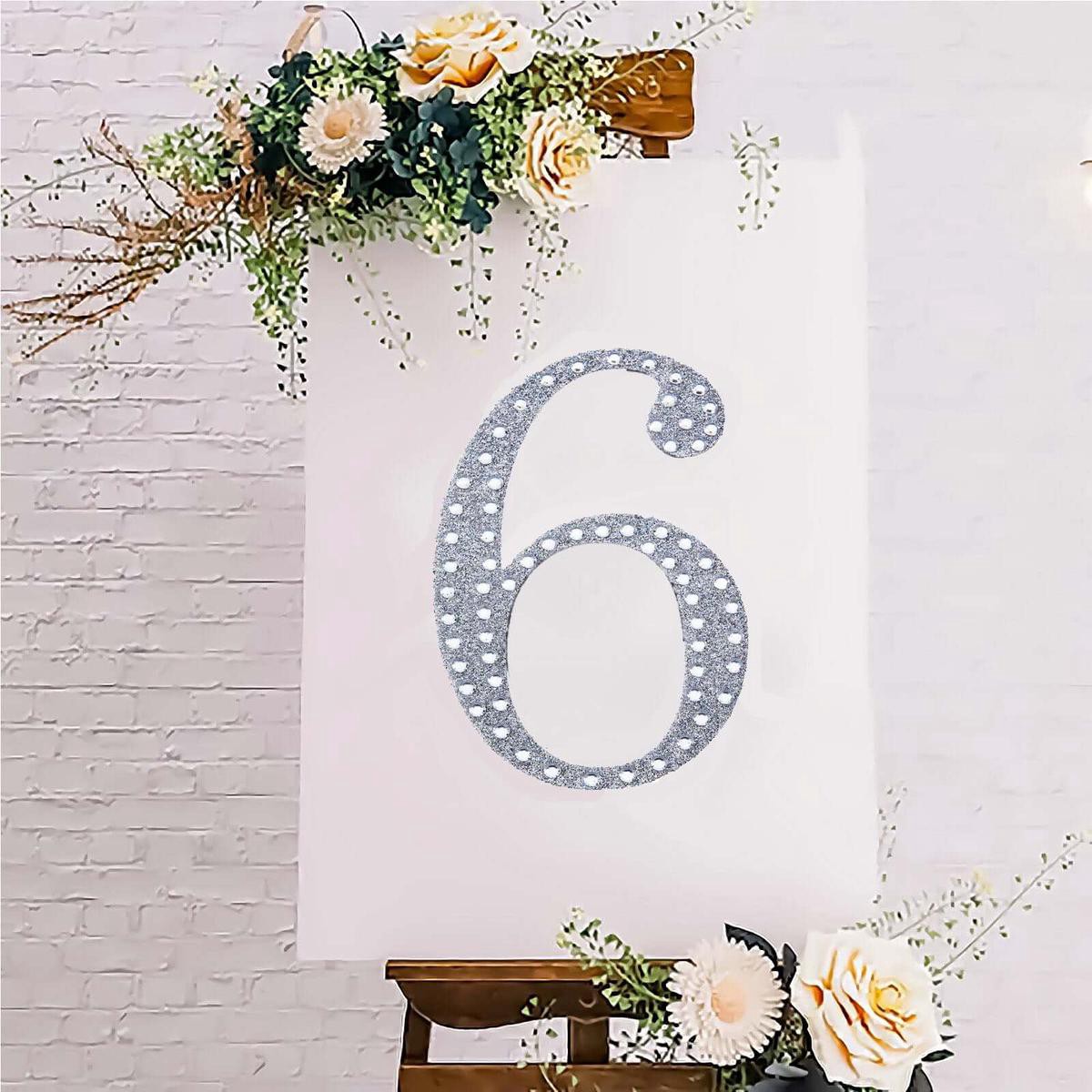 Decorative Rhinestone Number 822168221 Stickers 88221 Silver Glitter Adhesive Craft Numbers 8211 DIY Sparkle Embellishments