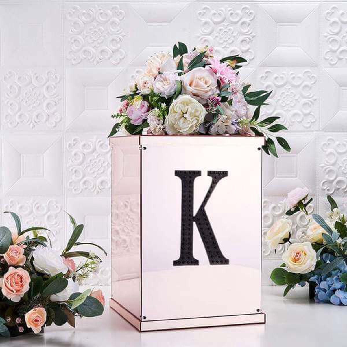 Decorative Rhinestone Alphabet 8221K8221 Letter Stickers 68221 Black Glitter Adhesive Craft Letters 8211 DIY Sparkle Embellishments