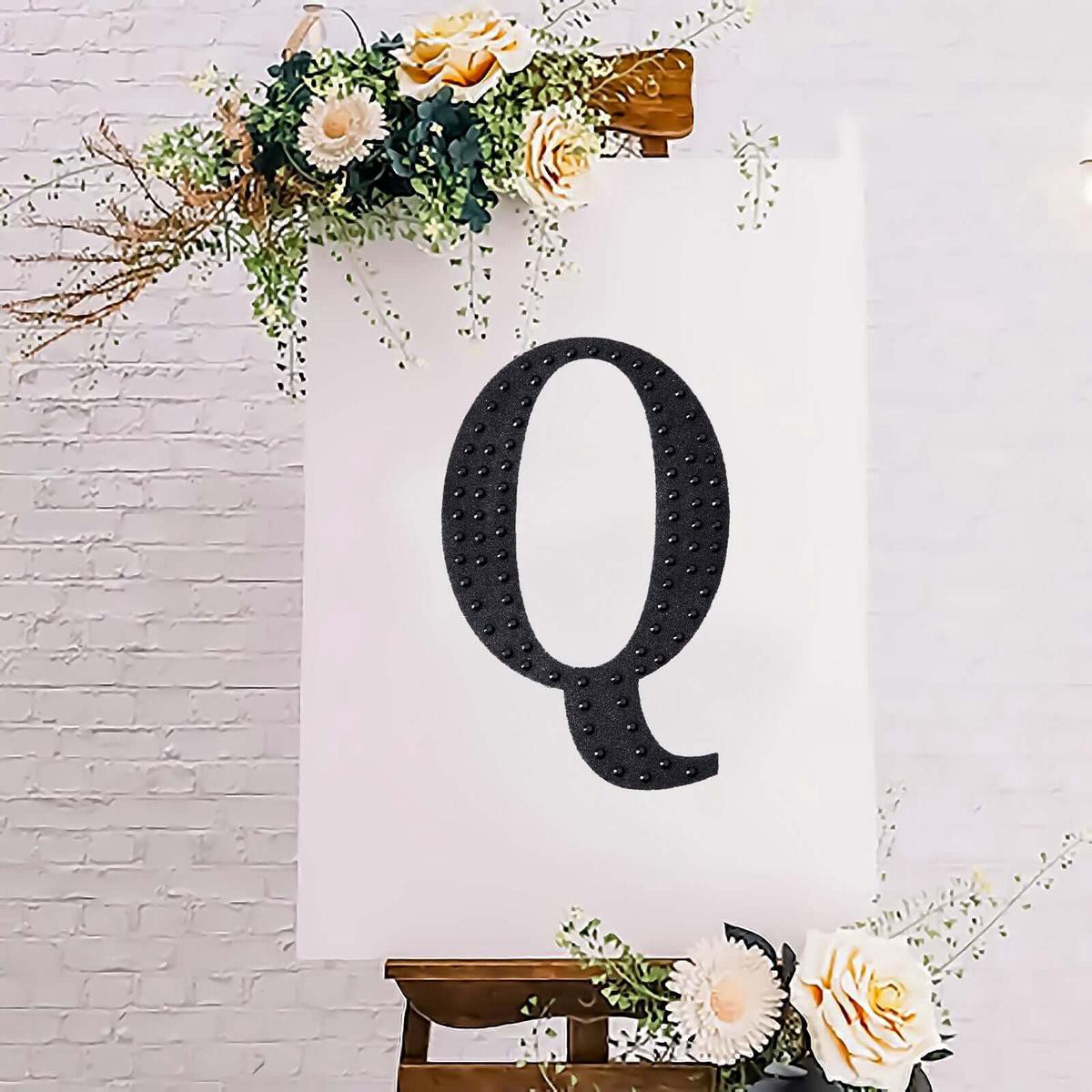 Decorative Rhinestone Alphabet 8221Q8221 Letter Stickers Glitter Adhesive Craft Letters Black DIY Sparkle Embellishments 88221