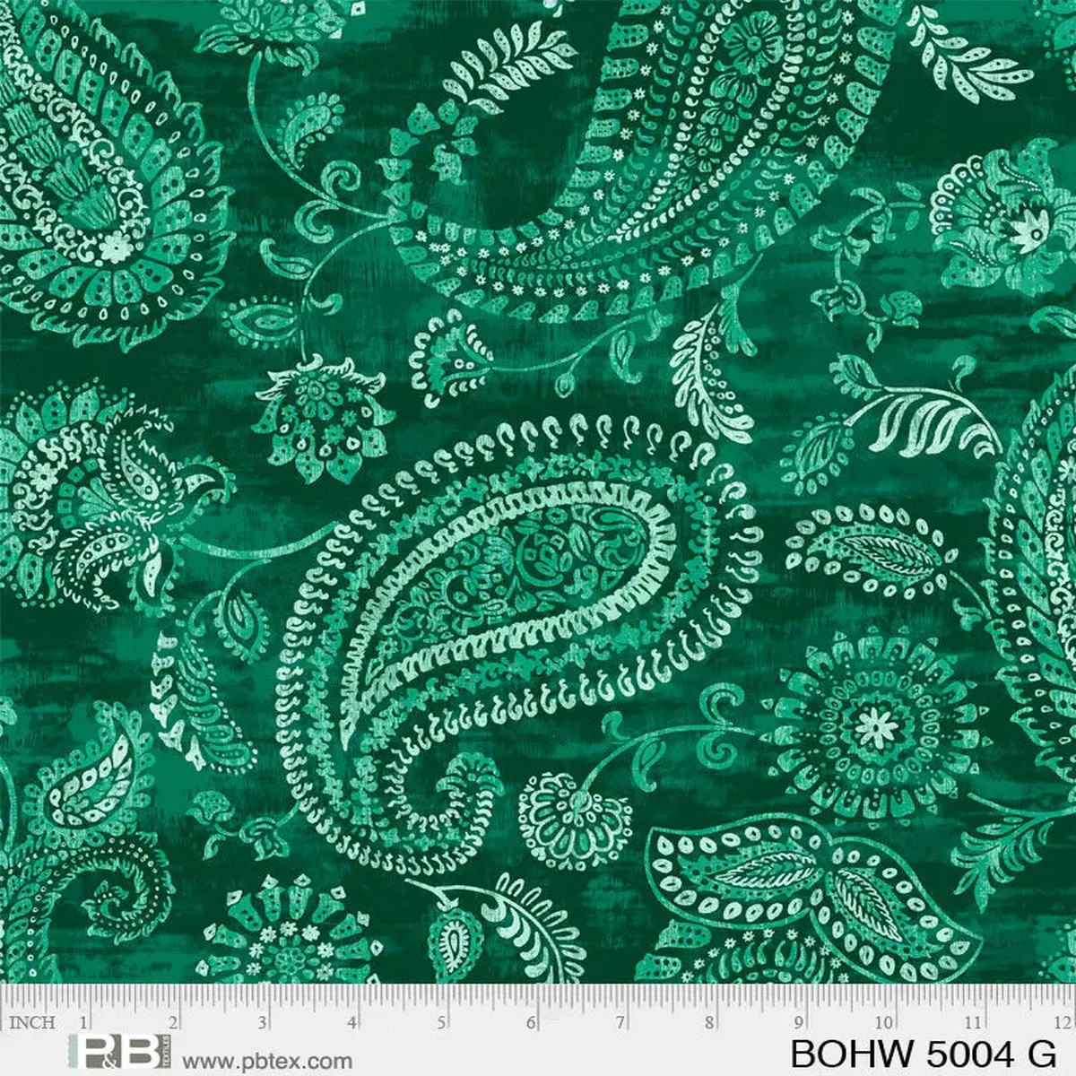 Green Bohemia Cotton Wideback Fabric per yard